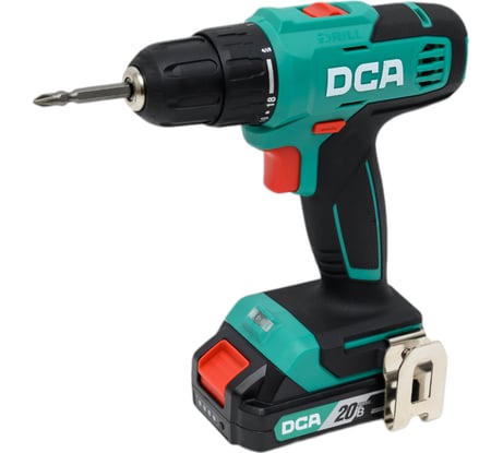 Аккумуляторная дрель-шуруповерт DCA 20В, 1 АКБ 2,0 А*ч ADJZ2035 (TYPE ADM)