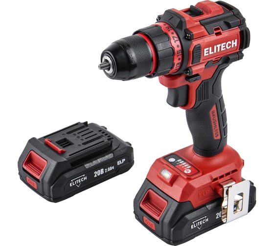 Дрель аккумуляторная Elitech ДА 20БЛ2 (E2201.045.01) 205673 1