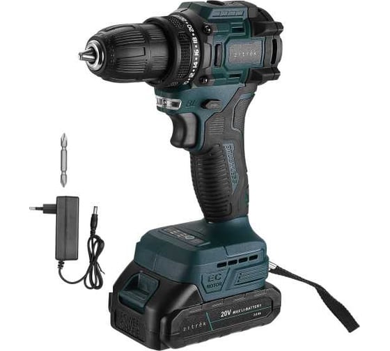 Дрель-шуруповерт аккумуляторная бесщеточная Zitrek Greenpower 20 PRO 20В, 1x2.0Ач 085-1313