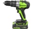 Дрель-шуруповерт ударная GreenWorks GD24DD60, 24V, б/щет, 0-450/0-1700 об/мин, 30/60Нм, 1x2Ач, ЗУ, кор 3704107VUA 1