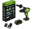 Дрель-шуруповерт ударная GreenWorks GD24DD140, 24V, б/щет, 0-550/0-2100об/мин, 70/140Нм, Anti-kickback, 1x4Ач, ЗУ, коробка 3707607VUB 8