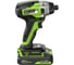 Винтоверт ударный GreenWorks GD24ID3, 24V, б/щет, 0-2800об/мин, 4000уд/мин, HEX 1/4", 300Нм, 3 режима, 1x2Ач, ЗУ, коробка 3802807VUA 5