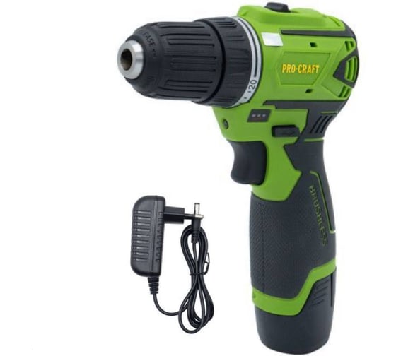 Шуруповерт аккумуляторный PROCRAFT 12В, 30Нм, АКБ 2Ач+ЗУ PA12BL