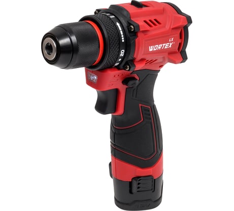 Аккумуляторная бесщеточная дрель-шуруповерт WORTEX LX BD 1220 DLi 12В, 30 Нм, 2*1.5 Ач, патрон 10 мм, 1333699