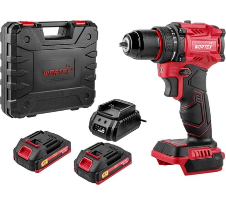 Аккумуляторная бесщеточная дрель-шуруповерт WORTEX LX BD 1815-1 Li 18В, 45 Нм, 2*1.5 Ач, патрон 10 мм, 1333697