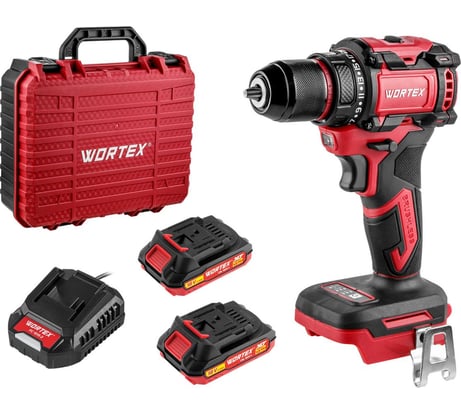 Аккумуляторная дрель-шуруповерт бесщеточная WORTEX BD 2025 DLi в чемодане ALL1 XLT, 18 В, 50 Н*м, 2x2 А*ч, БЗП 10 мм 1329837