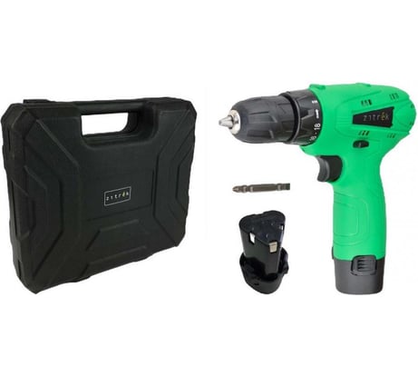 Аккумуляторная дрель-шуруповерт Zitrek Green 12-Li (12В, Li-ion аккумулятор 2шт, ЗУ, бита, кейс) 063-4072