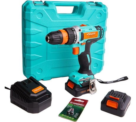 Аккумуляторная дрель Sturm 12 В, 1BatterySystem, 2 акк. 2,0Ач,съемный патрон, кейс CD3612T
