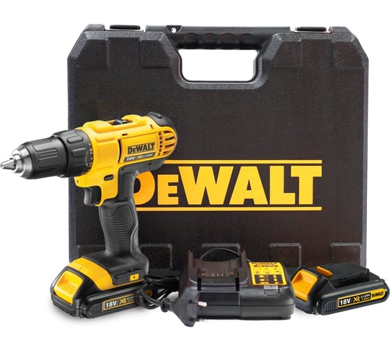 Аккумуляторная дрель-шуруповерт Dewalt DCD771S2 18 В, 1500 об/мин, с 2 АКБ 1.5 Ач и ЗУ, в кейсе, DCD771S2-QW