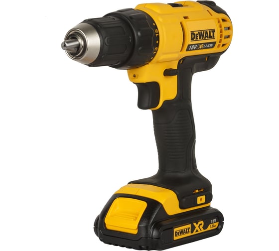 Аккумуляторная дрель-шуруповерт Dewalt 18 В, 1500 об/мин, с 2 АКБ 1.5 Ач и ЗУ, в кейсе, DCD771S2 DCD771S2-QW