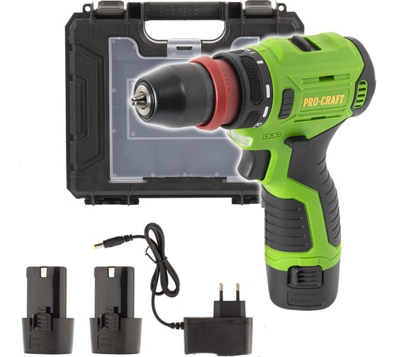 Шуруповерт аккумуляторный PROCRAFT 12В 22Нм DFR(2 АКБ 2Ач+ЗУ+Кейс) DFR PA12PRODFR New