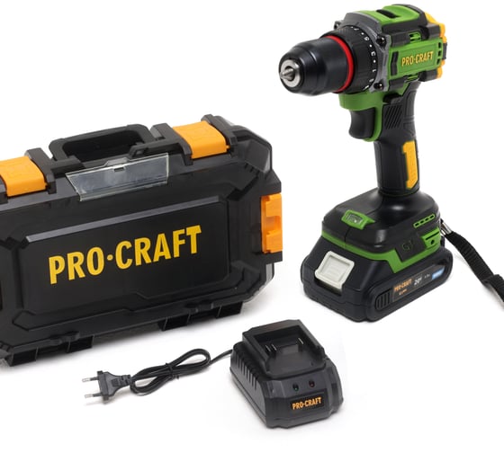 Шуруповерт аккумуляторный PROCRAFT 20В 45Нм (АКБ 1.5Ач+ЗУ+Кейс) PA18LiPro