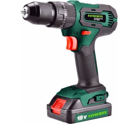 Акк. дрель-шуруповёрт FAVOURITE DC 1803 18В, 3Ач, 45Нм, 13мм, уд.режим, Li-ion 101131803