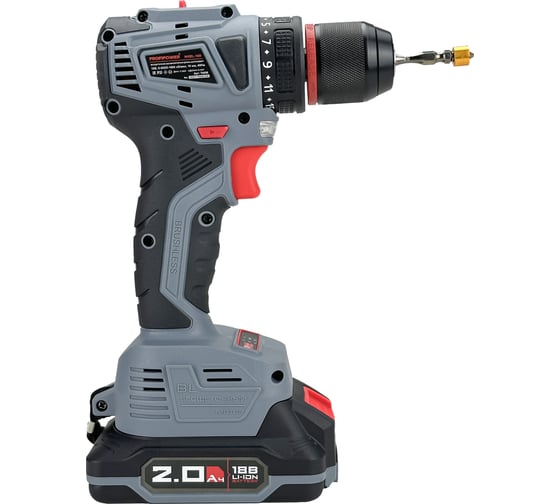 Аккумуляторный шуруповерт бесщеточный Profipower MKBL-18B Li-ion-2шт, 18В, 2.0Ач, З/У, 0.8-10 мм, кейс T0056
