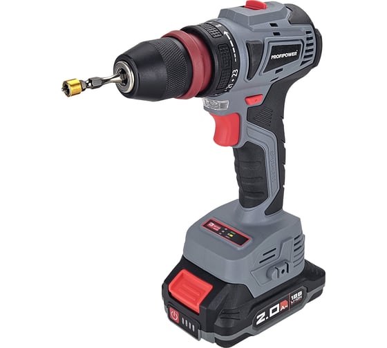 Аккумуляторный бесщеточный шуруповерт Profipower MKBL-18BM Li-ion-2шт, 18В, 2.0Ач, съемный патрон, З/У, 0.8-10 мм, кейс T0057