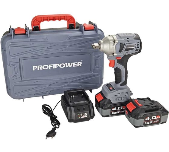 Аккумуляторный винтоверт беcщеточный импульсный Profipower MKDTD-18V (Li-ion-2шт, 4.0Ач, З/У speed, кейс) E0082