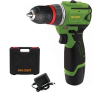 Шуруповерт аккумуляторный PROCRAFT 12В 30Нм (АКБ 2Ач+ЗУ) PA12BL DFR