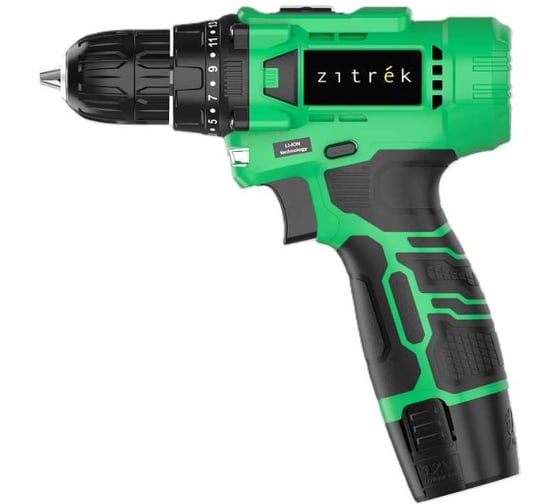 Дрель-шуруповерт аккумуляторная Zitrek Green Li Plus, 12В, 1x1.5Ач 083-1021