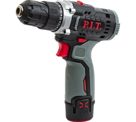 Дрель аккумуляторная P.I.T. X-DRIVER 12В, 22Нм, 10 мм, 2ск, 0-350/1350, 1x2,0Ач, ЗУ, коробка PBM12K-10A/1