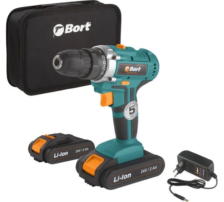 Аккумуляторная дрель-шуруповерт BORT BAB-24Ux2Li-FDK 91279934