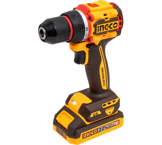 Аккумуляторный шуруповерт INGCO 20B BL 66Hm 2хАКБ и ЗУ кейс SUPER INDUSTRIAL CDLI20668