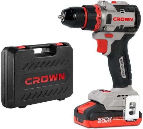 Дрель-шуруповерт аккумуляторная CROWN CT21128HMX-2 BMC