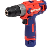 Аккумуляторная дрель-шуруповерт emtop 12 В, 0-400/0-1500 об/мин, 45 Нм, пластиковый патрон ECDL12620