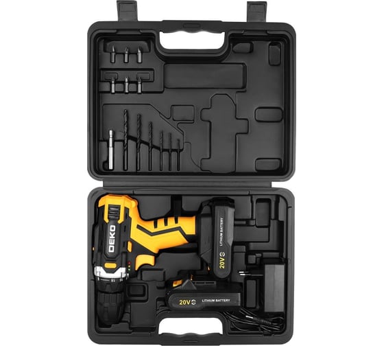 Аккумуляторная дрель-шуруповерт DEKO Banger 20V ONE+ SET1 в кейсе, 2x1.5Ач 083-1110