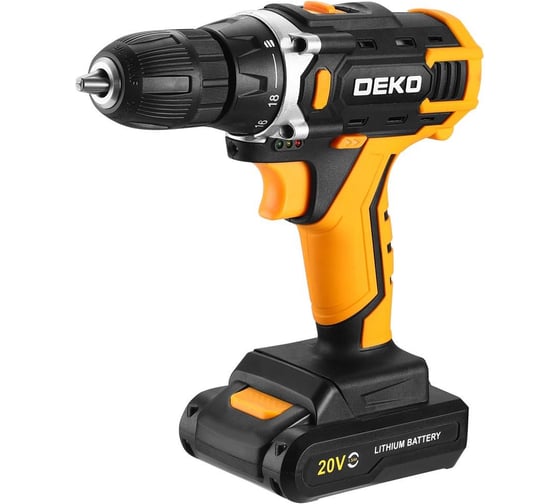 Аккумуляторная дрель-шуруповерт DEKO Banger 20V ONE+, 1x2.0Ач 083-1116