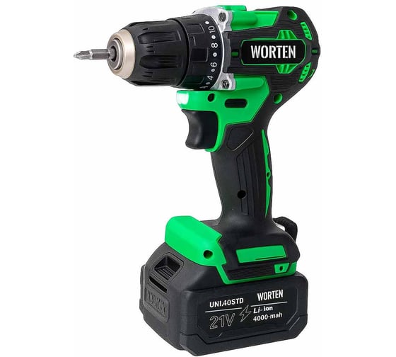 Дрель-шуруповерт бесщеточная WORTEN 2x4.0Ач, 21В IM КА-90000575