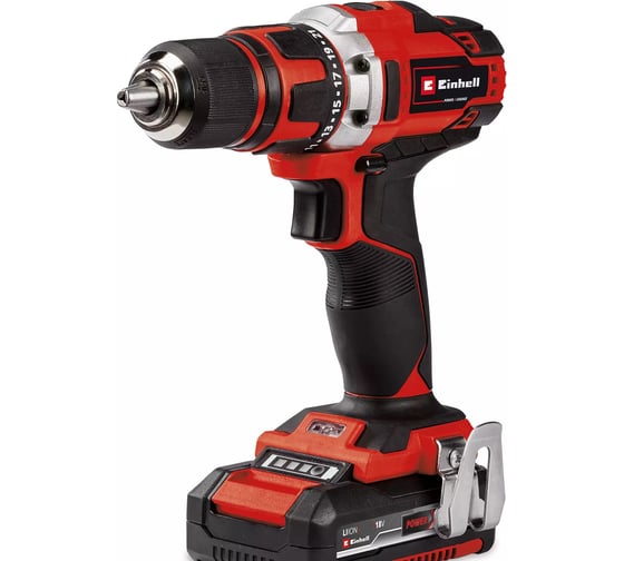 Дрель аккумуляторная Einhell PXC TE-CD 18/40-1 Li, 18В,40Нм,патрон 13мм,2x2,0Ач,кейс 4514228