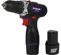 Дрель аккумуляторная безударная ПУЛЬСАР ДА 12-23 (12В, 23Hm, Li-on, 1,5Ah, 2 акк,, 1,3 кг,коробка) 923-088