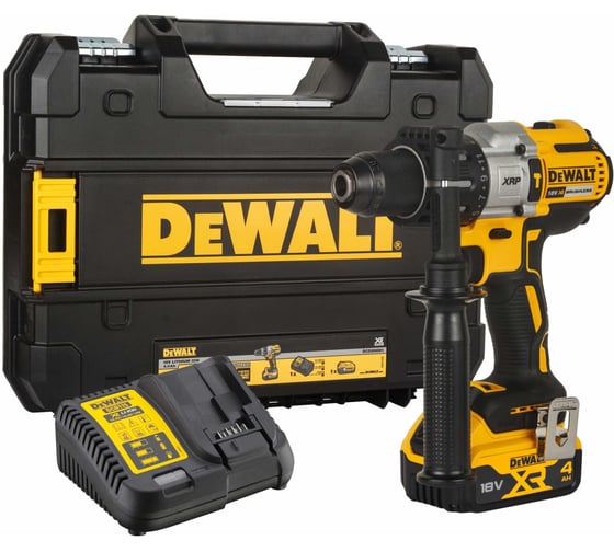 Дрель-шуруповерт Dewalt DCD996M1, 18 В, 2250 об/мин, 38250 уд/мин, с АКБ 4 Ач и ЗУ, в кейсе TSTAK DCD996M1-QW 1