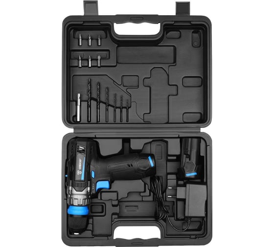 Аккумуляторная дрель-шуруповерт DEKO DKCD12V PRO в кейсе co съемным патроном + оснастка 13 шт, 12В, 2x1.5Ач 083-1004