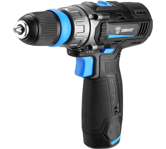 Аккумуляторная дрель-шуруповерт DEKO DKCD12V PRO в кейсе co съемным патроном + оснастка 13 шт, 12В, 2x1.5Ач 083-1004
