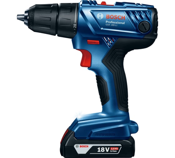 Аккумуляторная дрель-шуруповерт Bosch GSR 180-LI с 1 батареей 2.0 A*ч 06019F8125