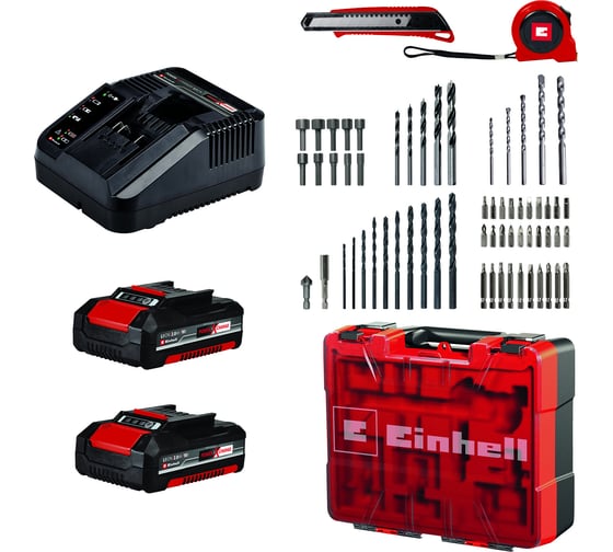 Аккумуляторная ударная дрель-шуруповерт Einhell PXC TE-CD 18/40 Li-i +64 2x2.0 Ah 4513992
