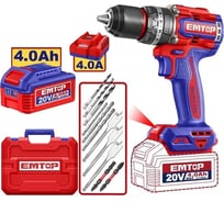 Дрель ударная бесщеточная аккумуляторная EMTOP ECIDL20968