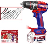 Дрель ударная бесщеточная аккумуляторная EMTOP ECIDL209681