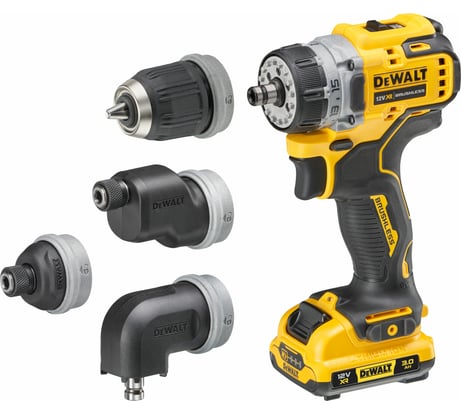 Дрель-шуруповерт Dewalt 12 В XR с набором из 4-х насадок DCD703L2T-QW