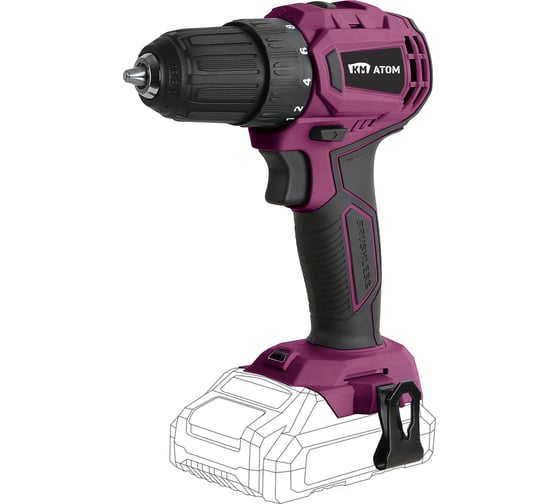 Дрель-шуруповерт аккумуляторная КМ АТОМ 18 В без АКБ и ЗУ CD-185BL