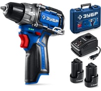 Дрель-шуруповерт ЗУБР Профессионал компакт 12В, 45Нм, 2 аккумулятора, тип Т7, 2Ач, кейс DB-121-22