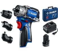 Дрель-шуруповерт ЗУБР Профессионал Комби 12 В, 45 Н·м, 1 АКБ тип Т7 (2 А·ч), кейс DB-125-21