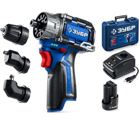 Дрель-шуруповерт ЗУБР Профессионал Комби 12 В, 45 Н·м, 1 АКБ тип Т7 (2 А·ч), кейс DB-125-21