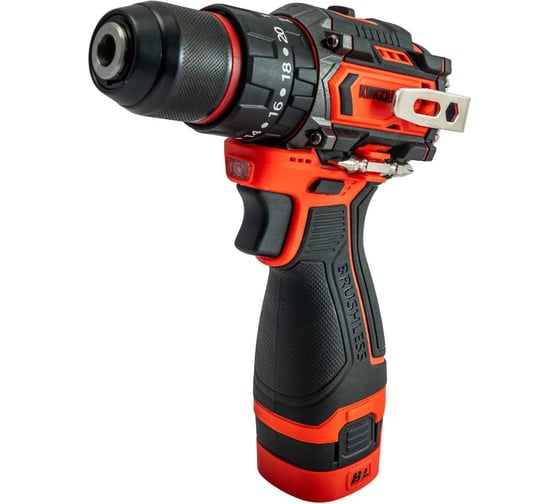 Шуруповерт бесщеточный KINGQUEEN ударный 16.8В, патрон 10мм, 2 АКБ, кейс, KQ-902K.1 1