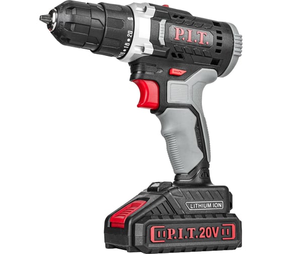 Дрель аккумуляторная P.I.T. (20В, 30Нм, 2ск, 0-350/1350, БЗП 10мм, 1 акб 1,5Ач, ЗУ, коробка), PSR18-D5 PROMO