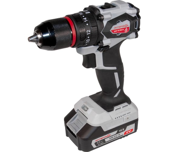 Бесщеточная ударная аккумуляторная дрель-шуруповерт Интерскол ДАУ-13/18В 55 Li-ion АПИ, кейс, 2 аккумулятора 2,5Ач, ЗУ 953.2.2.70 1