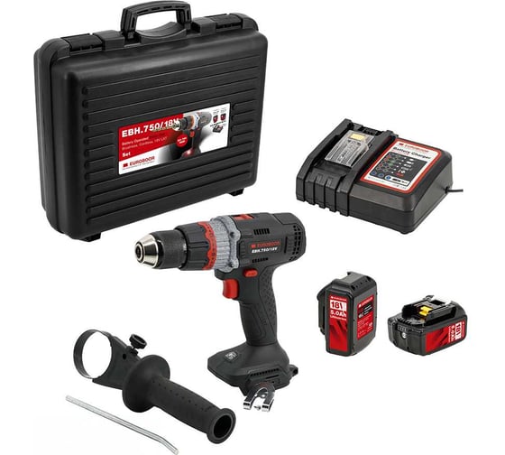 Дрель с кейсом и зарядкой EUROBOOR EBH.750/18V Set 1