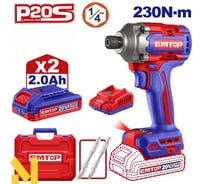 Аккумуляторный ударный шуруповерт emtop ECIRL2023