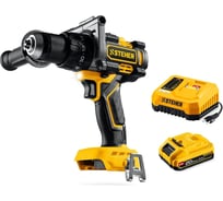 Бесщеточная ударная дрель-шуруповерт STEHER 20 В, 165 Н·м, 1 АКБ LMS (2 А·ч) CBS-165-21